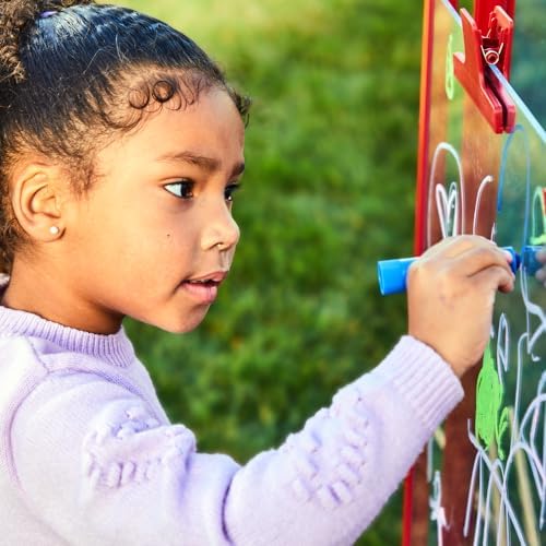 Colorations - 2WAPE 2-Way Indoor/Outdoor Adjustable Acrylic Panel Easel for Kids (23"L x 29-1/2"W x 45"H) | Indoor/Outdoor Kids' Easel, 23" L x 29.5" D x 45" H, Classroom Essentials