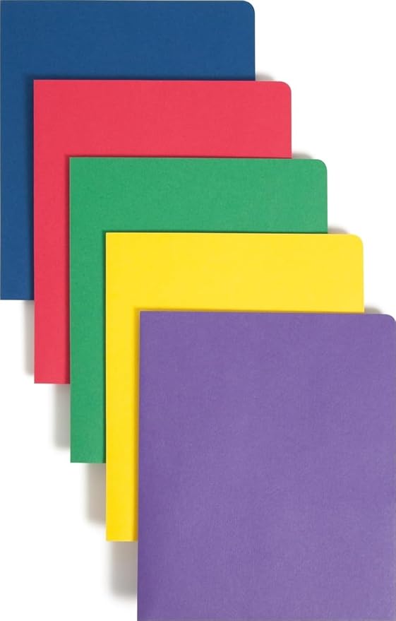 Smead Two-Pocket Heavyweight File Folder, Letter Size, Assorted Colors, 50 per Carton (87863)