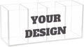 Custom Design Acrylic Pencil Pen Holder Desk Accessories Holder Custom Cosmetic Brush Organizer Modern Design Desktop Stationery Organizer for Office School and Home 7.87 x 2.48 x 3.54 In
