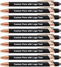 Personalized Pens Ballpoint with Stylus, Black, 50 Pcs