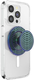 PopSockets Phone Grip for MagSafe, Magnetic Holder- Scales | Removable, For Kindle / Android / iPhone, With Magnet, Green, Teal, Turquoise, Men, Boys