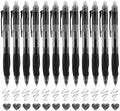 USUAL Retractable Erasable Pens 12 Black Erasable Gel Pen 0.5mm Erasable Gel Pens Black Make Mistakes Disappear Smooth Writing Pen Office Back-to-School Supplies (Black)
