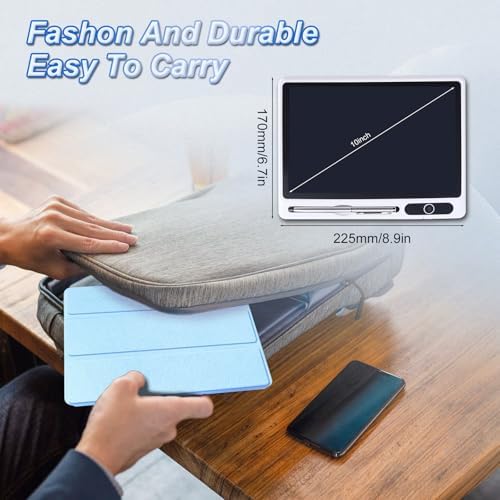 10 Inch LCD Writing Tablet Electronic Reusable Board with Cover for Adults