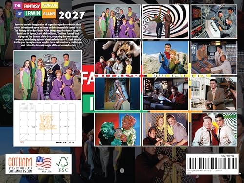The Fantasy Worlds of Irwin Allen Calendar 2027 | American Made In The USA