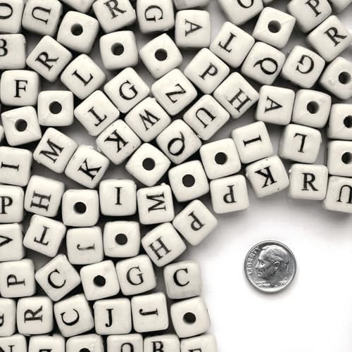 Colorations Jumbo Alphabet Beads, 260 Pieces, 10 of Each Letter | Ages 5+, Kindergarten+, A to Z Letter Beads, 1/2" Size, Kids Craft Projects, Jewelry Making, Hair Accessories, Key Chains