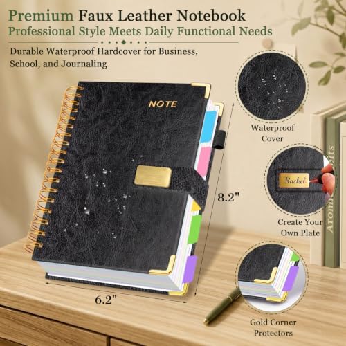 5 Subject Spiral Notebook with Pockets Dividers, 6.2''x8.2'' 300 Pages