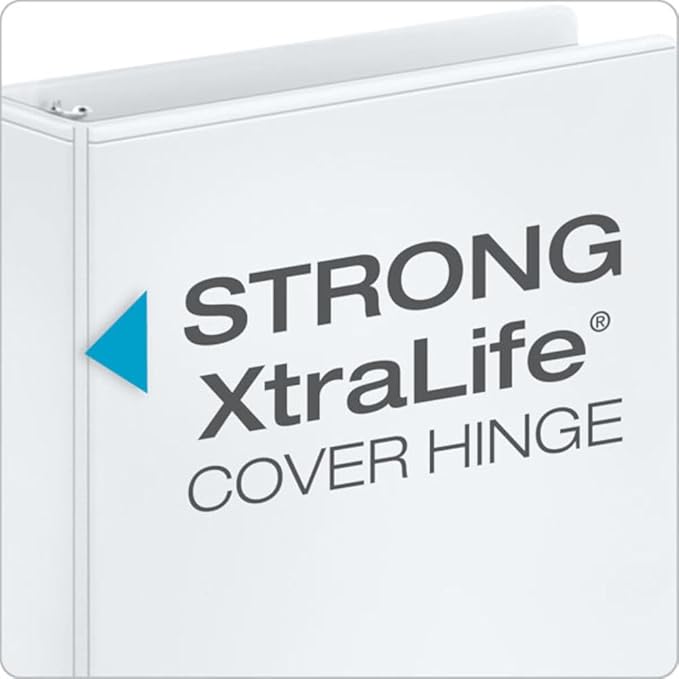 Cardinal Economy 3 Ring Binder, 3 Inch, Presentation View, White, Holds 625 Sheets, Nonstick, PVC Free, 4 Pack of Binders (00430)