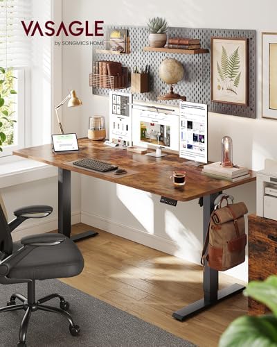 VASAGLE Electric Standing Desk, Height Adjustable, 63 x 27.6 Inches