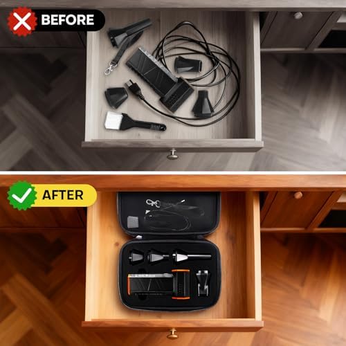 YouKnow Travel Case Compatible with WOLFBOX MF50 Compressed Air Duster - Custom Foam Organizer for Blower Tool & Accessories (Only Case) (Black)