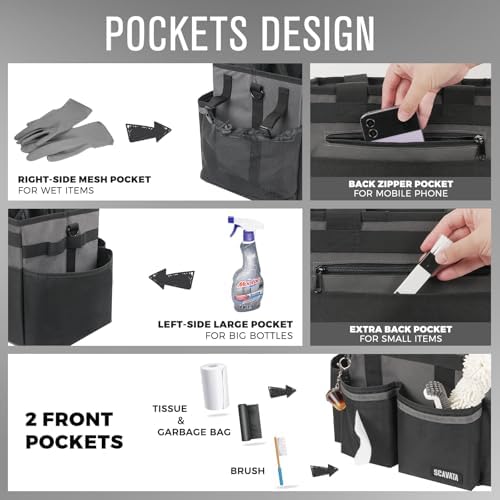 SCAVATA Compact Wearable Cleaning Caddy with Handle & Shoulder Straps