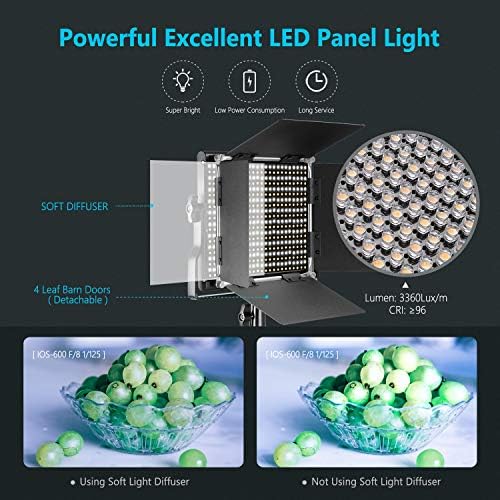 NEEWER Professional Metal Bi-Color LED Video Light for Studio, YouTube