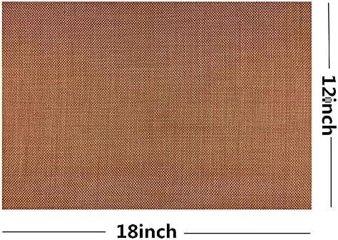 WAZAIGUR Placemats Crisscross Woven Vinyl Place Mats Set of 4 Rust Red