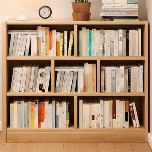 Lumber Organizer Shelf 3/4 Shelves, Lateral Filing or Vertical, Closed Back Floor-Standing Bookshelf Rack Bookcase Cabinet Tiered Shelf Grid Storage Unit Natural 39.4" L x 9.4" W x 40.9" H