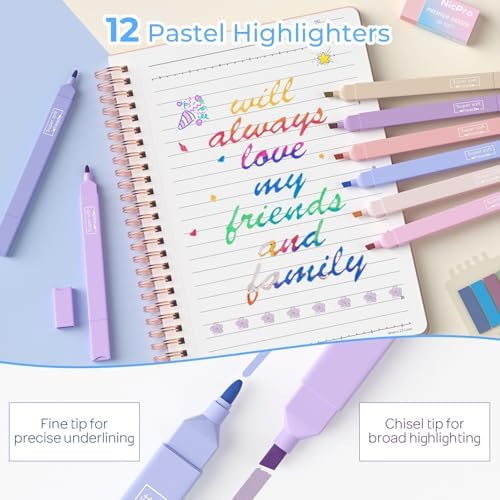 Nicpro 50PCS Cute Spiral Notebook Stationary Set For Women