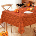 DWCN Autumn Checkered Tablecloth, 60 x 120 Inch, Plaid, Orange
