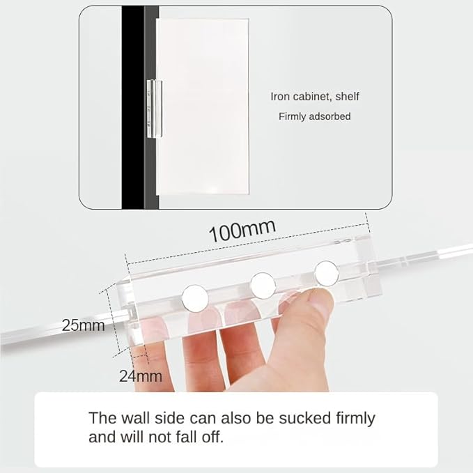 ECKEK Magnetic Sign Holder Grip Holder, Powerful Magnet, Acrylic Sign Holder for Retail Shelves Display Store Vendor Event Warehouse and Shop Supplies (Acrylic Base 297*210mm/11.69*8.27inches)