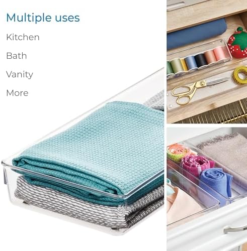 iDesign 5-Piece Kitchen Drawer Organizer Set, Clear