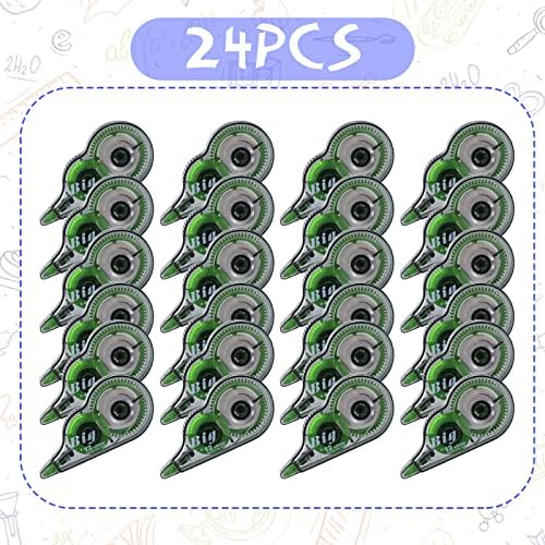 Yexiya 24 Pieces Correction Tapes Original Correction Wide Eraser Applicator Easy to Use Applicator Translucent Tapes Shows for Office Note Journal Scrapbooking, 0.2 Inch x 39.4 Feet