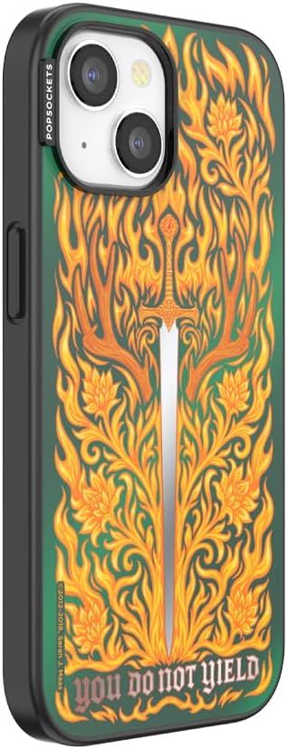 PopSockets iPhone 15 Phone Case with MagSafe- Fireheart | Magnetic, Wireless Charging, Camera & Drop Protection, Acotar, Throne, Glass, Sarah, Dragon