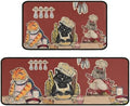 Cat Fat Chef Kitchen Rugs for Floor 2 Piece Sets, Cats Chef Floor Mat for Kitchen, Kitchen Rug in Front of Sink for Standing for Italy Kitchen Decor 17"X30"+17"X47"