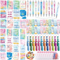 Pasimy 218 Pcs Inspirational Stationery Gifts, Watercolor, Bookmarks Pens