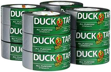 The Original Duck Tape Brand Duct Tape, 12-Pack 1.88 Inch x 45 Yard, 540 Total Yards, Silver (284358)