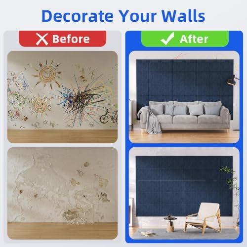 20 Pack Acoustic Panels with Self Adhesive Sound Proof Foam Panels for Wall