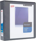 Staples Standard 2-Inch D-Ring View Binder, Holds Up to 480 Sheets, Black, Durable 3-Ring Binder for Office, School & Home