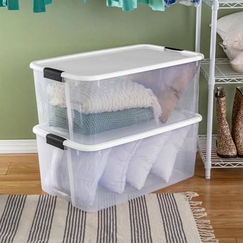 Sterilite 70 Qt Ultra™ Latch Box, Durable Clear Storage Bin w/Lid, 6 Pack