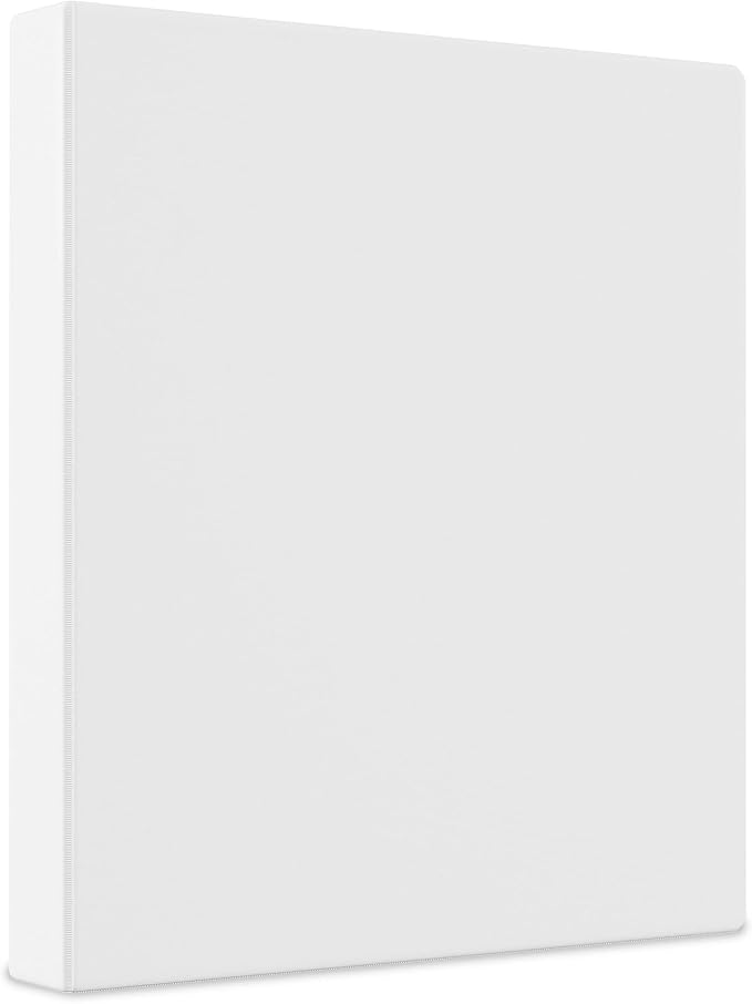 Staples Economy 1‑Inch 3‑Ring View Binder, White, Clear Overlay, Lightweight Round Rings, Budget Organization for School & Office, 3‑Pack