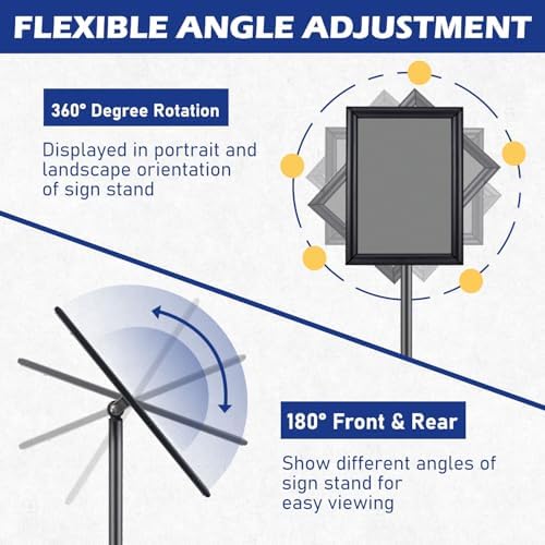 8.5x11 Sign Stands for Display, Adjustable Sign Holder Black 7-Pack