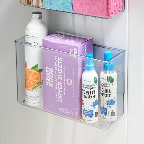 iDesign Magnetic Large Clear Plastic Organizer Bins, 2-Pack