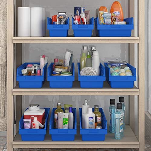 Akro-Mils 30094 Plastic Nesting ShelfMax Storage Bin Box, (24-Inch x 6-Inch x 6-Inch), Red, (10-Pack)