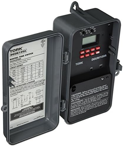 DGU Series Lighting Control with Photo/Override Input Control Time Switch, Noryl Indoor/Outdoor NEMA 3R, 120-277 VAC 50/60 Hz Input Supply, SPDT Momentary Output Contact