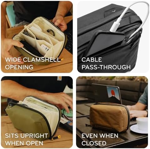 Peak Design Tech Pouch, Eclipse, Electronics Organizer for Travel or Everyday Carry, Origami-Style Storage, Cable Pass-Through, Weatherproof Recycled Nylon, Gear Carry Bag for Men and Women