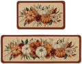 Artoid Mode Corn Flower Pumpkin Fall Kitchen Mats Set of 2-17x29+17x47