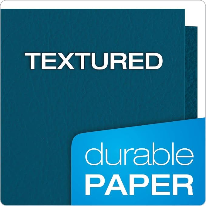 Oxford Twin-Pocket Folders, Textured Paper, Letter Size, Blue, Holds 100 Sheets, (57502EE), 25 Count, (Pack of 5)