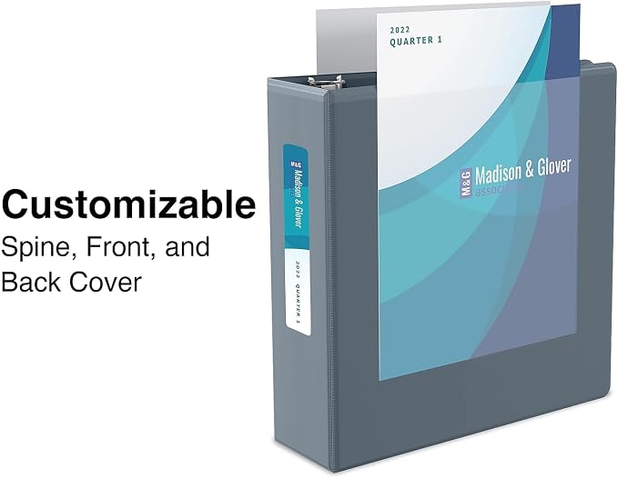 Staples 3" 3‑Ring View Binder, D‑Ring, Gray