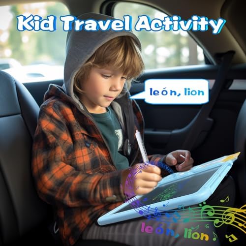 Writing Drawing Tablet with Talking Spanish Flash Cards - Blue