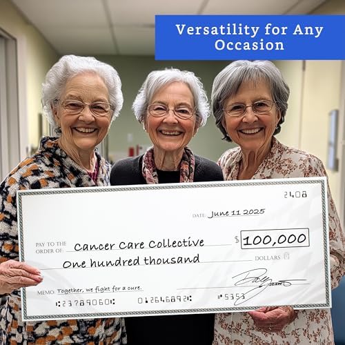 Giant Check (38 x 16 inches - X-Large Size) - Big Checks for Presentations, Awards, Donations, Ceremonies and Events