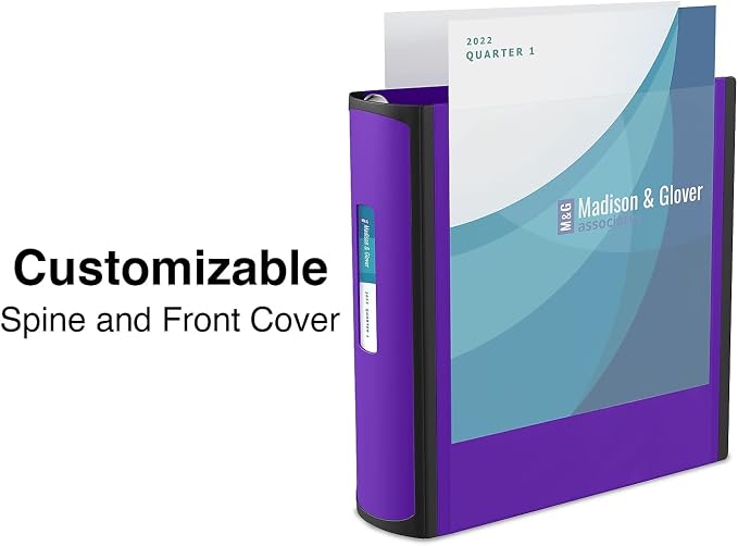 Staples Better 2-Inch 3-Ring Binder, Purple, Heavy-Duty | Reinforced binder built for school and office document organization.