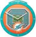 YouTheFan NFL Miami Dolphins StadiumView 3D Wall Clock