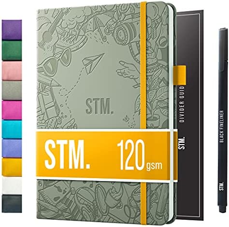 Bullet Dotted Journal Dot Grid Notebook | A5 Daily Journaling Notebooks for Personal Writing, Work, Women | 120gsm Thick Paper, Hard cover, Lay Flat Binding | 5x7 Journals Cuaderno Libretas de apuntes