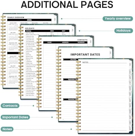 Planner 2026-2027, Jul 2026-Jun 2027 Academic Monthly & Weekly Planner | 8.5" x 11" Hardcover Pretty Calendar Planner for Women, Spiral Organizer for School Office Home Supplies, Whale Dreams