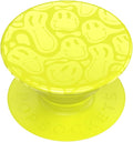 PopSockets Adhesive Phone Grip, Holder- Neon Jolt Smiley | Secure Comfortable Hold, Anti-Drop, Kickstand, Neon Yellow, Smiley, Face