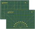 Headley Tools 18"x12" Thickened Self Healing Cutting Mat, A3 Rotary Cutting Sewing Mat for Crafts, Double Sided 5-Ply Table Cutting Board for Fabric Quilting Leather Arts Hobby Project, Green