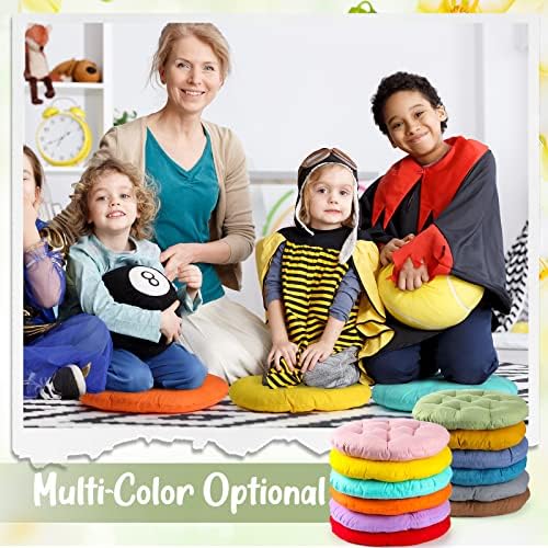 Fumete 12 Pcs Round Floor Pillows Cushions Seating 16 x 16 Inches Floor Round Cushions for Kids Toddlers Flexible Reading Chair Pillows for Classroom Home School Playing Supplies(Colorful)