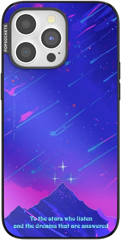PopSockets iPhone 15 Pro Max Phone Case with MagSafe, Wireless Charging Compatible, Bookish - Mirror Starfall
