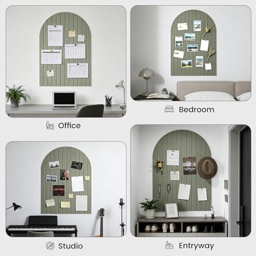 Arched Felt Bulletin Board (Sage Green), 35"x24" Large Wall Decor
