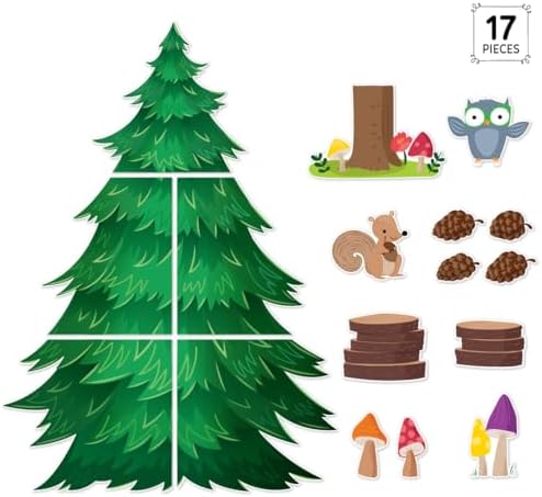 CTP Woodland Friends Jumbo Pine Tree Bulletin Board Set Classroom Decorations (Creative Teaching Press 11090)